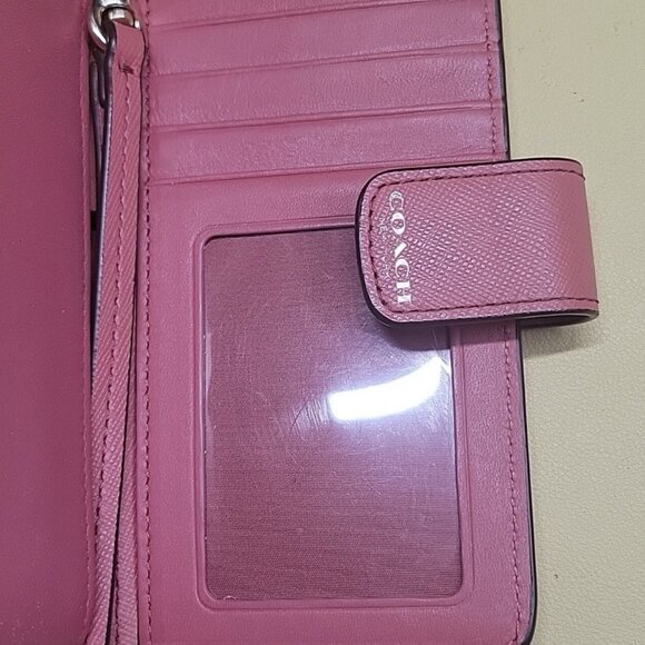 Coach Pink Leather Wristlet Wallet Women - Picture 4 of 6